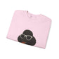 Black Poodle Wearing Sunglasses - Adult Crewneck Sweatshirt