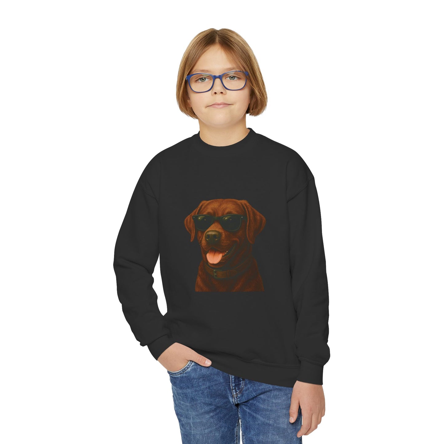 Labrador Retriever Wearing Sunglasses - Youth Sweatshirt