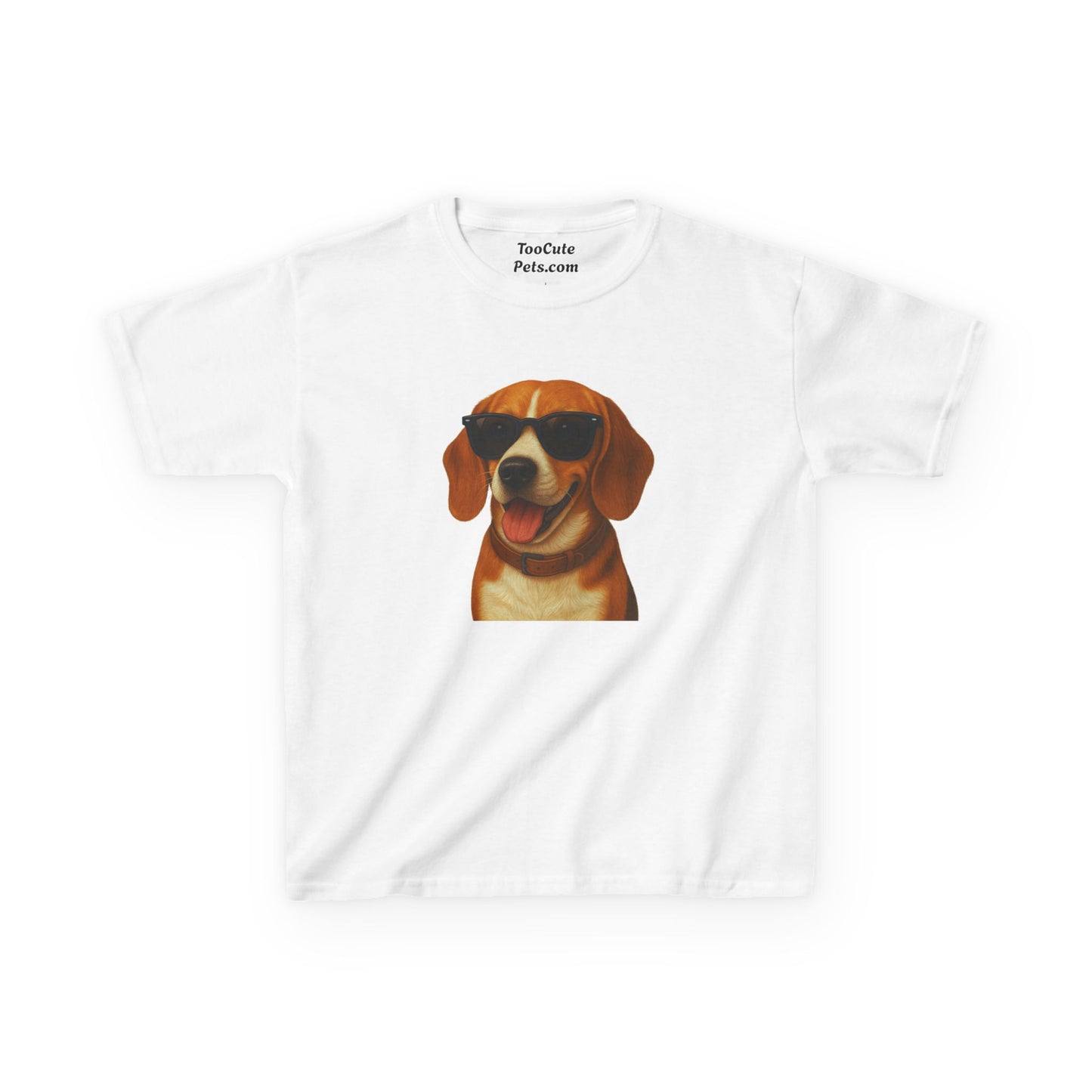 Kids Tee with Beagle Wearing Sunglasses