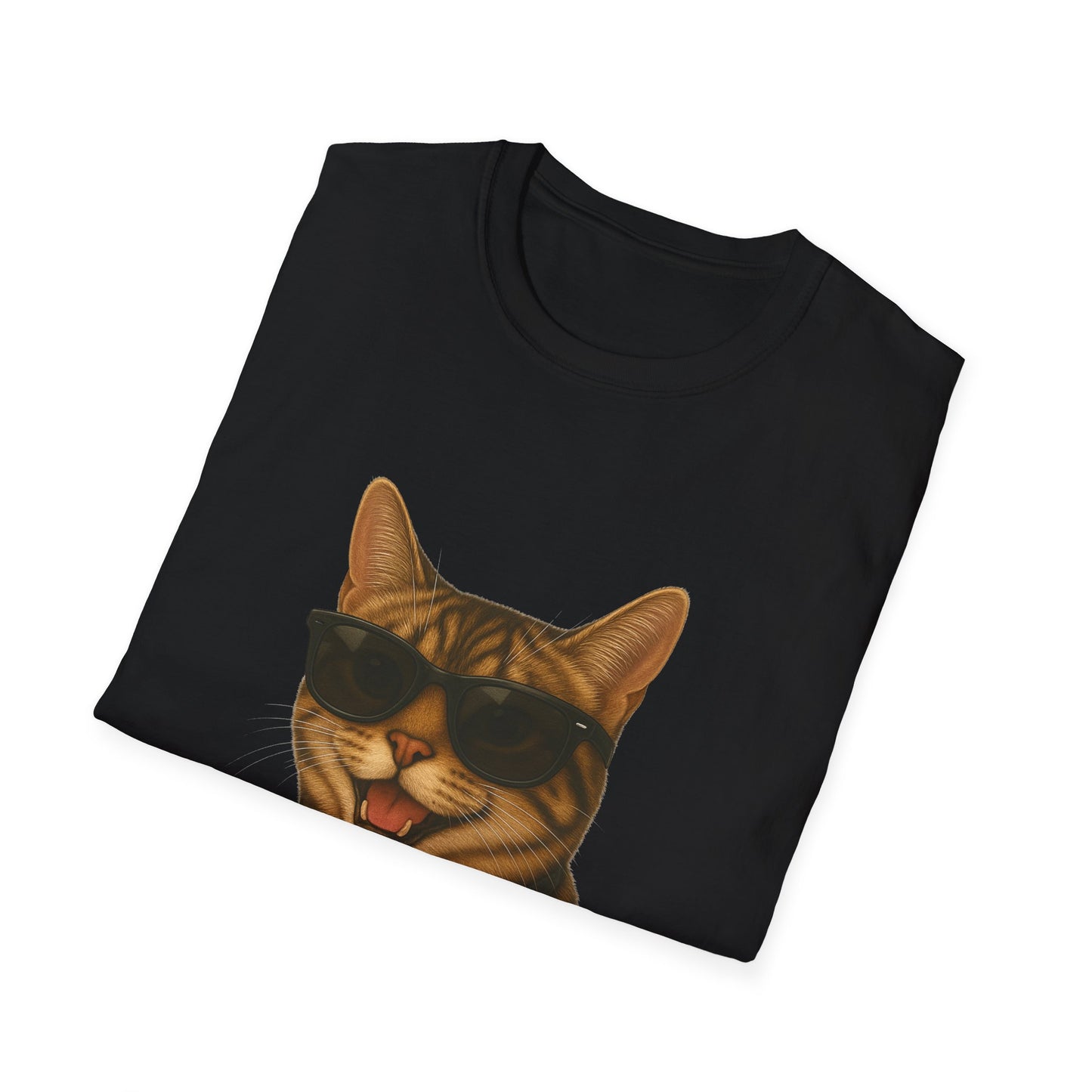 Tabby Cat Wearing Sunglasses - Adult T-Shirt
