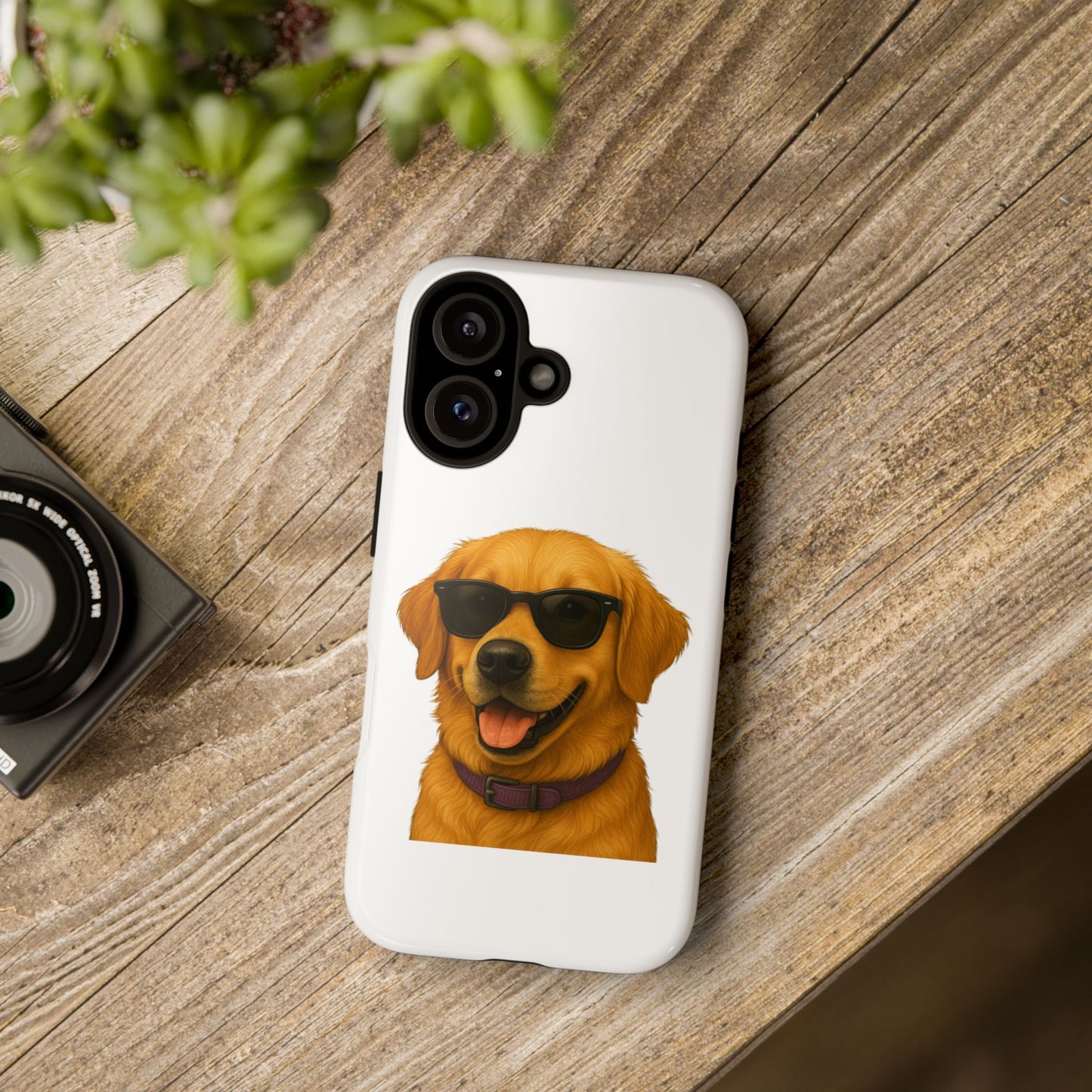 Golden Retriever Wearing Sunglasses - Tough Phone Case