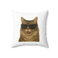 Siberian Cat Wearing Sunglasses - Throw Pillow