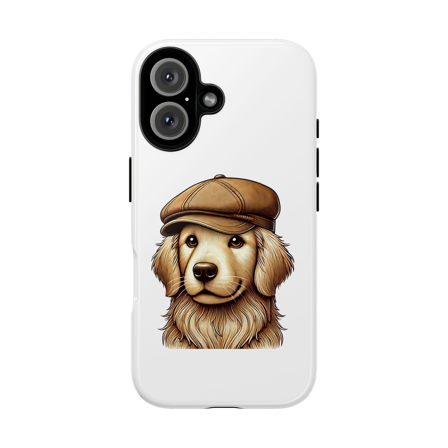 Golden Retriever Wearing a Newsboy Cap - Tough Phone Case