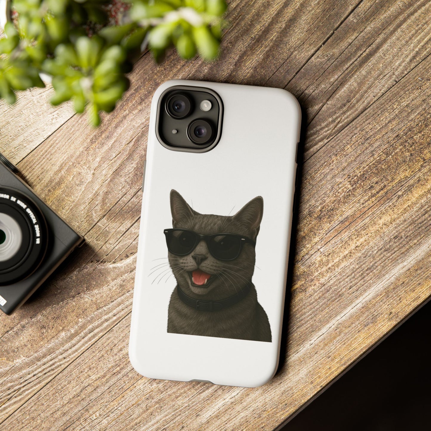 Gray Cat Wearing Sunglasses - Tough Phone Case