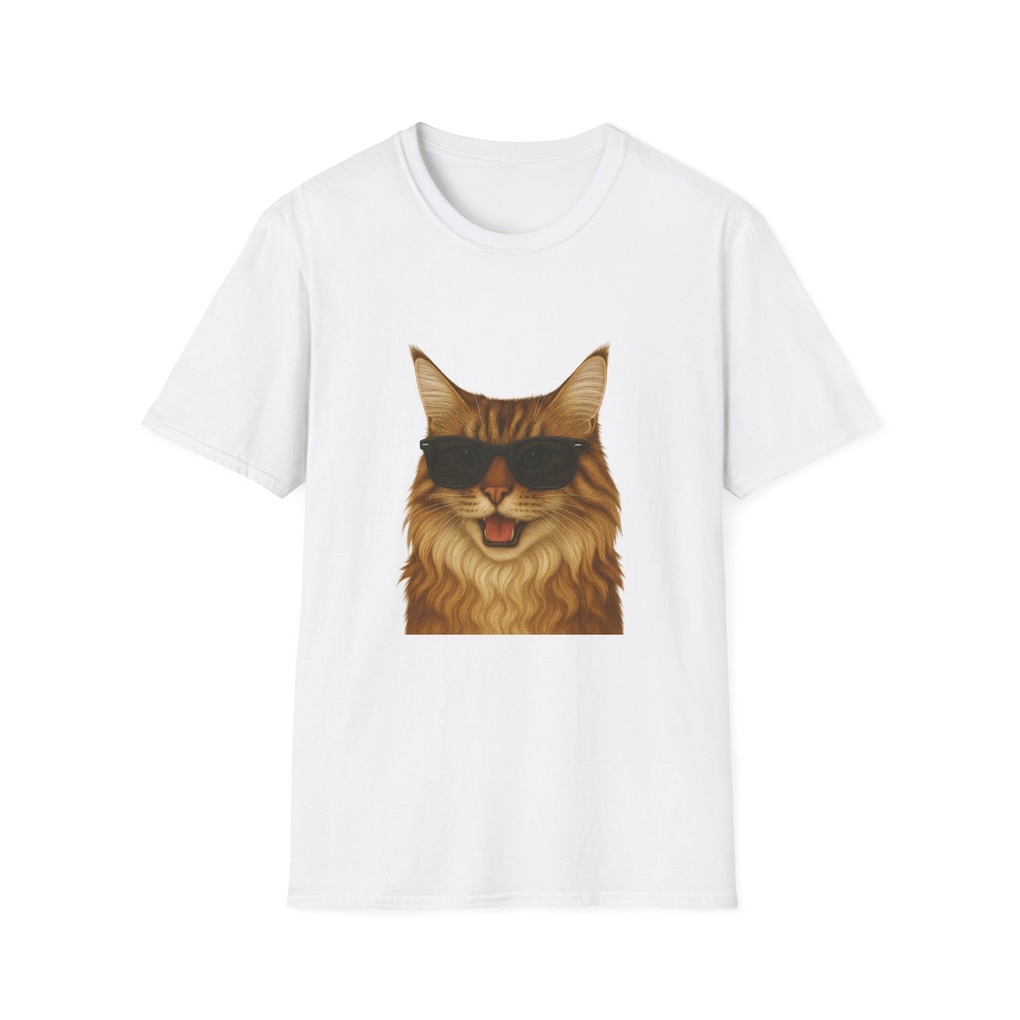Maine Coon Wearing Sunglasses - Adult T-Shirt
