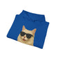 Cream Longhair Cat Wearing Sunglasses - Adult Hoodie