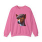 Basenji Wearing Tweed Flat Cap - Adult Crewneck Sweatshirt - Too Cute Pets