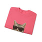 American Shorthair Silver Tabby Wearing Sunglasses - Adult Crewneck Sweatshirt