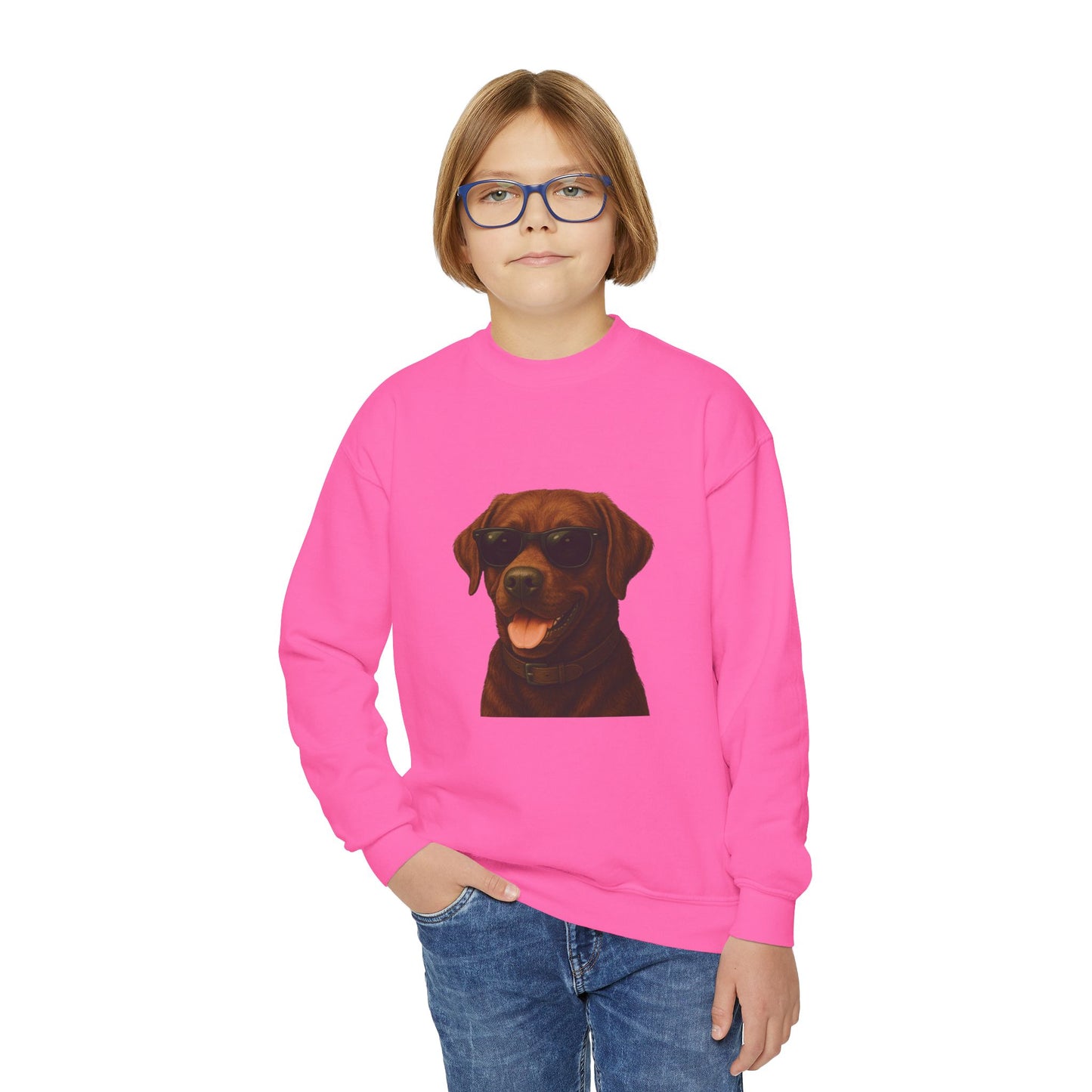 Labrador Retriever Wearing Sunglasses - Youth Sweatshirt