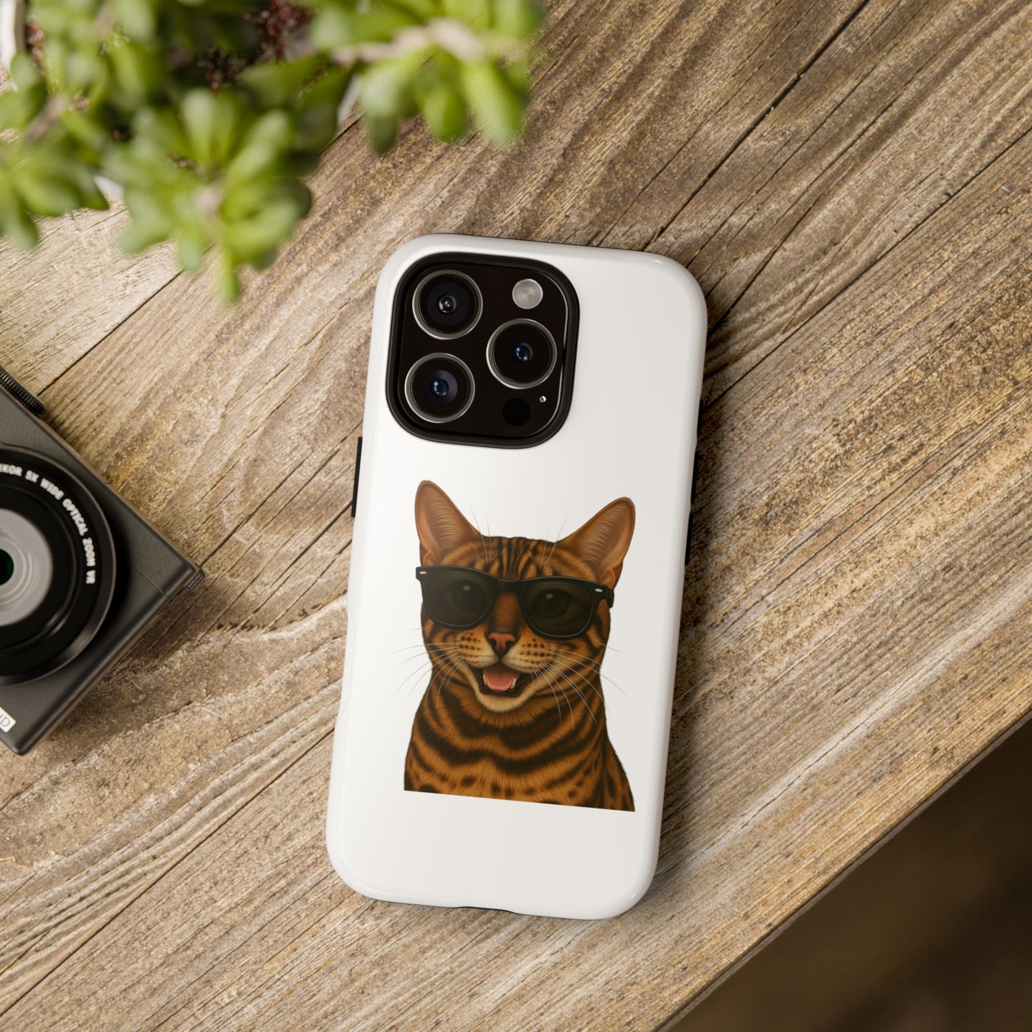 Bengal Cat Wearing Sunglasses - Tough Phone Case