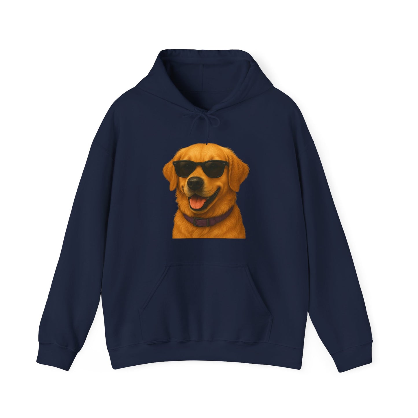 Golden Retriever Wearing Sunglasses - Adult Hoodie