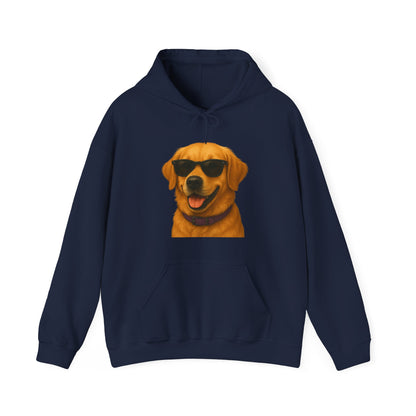 Golden Retriever Wearing Sunglasses - Adult Hoodie