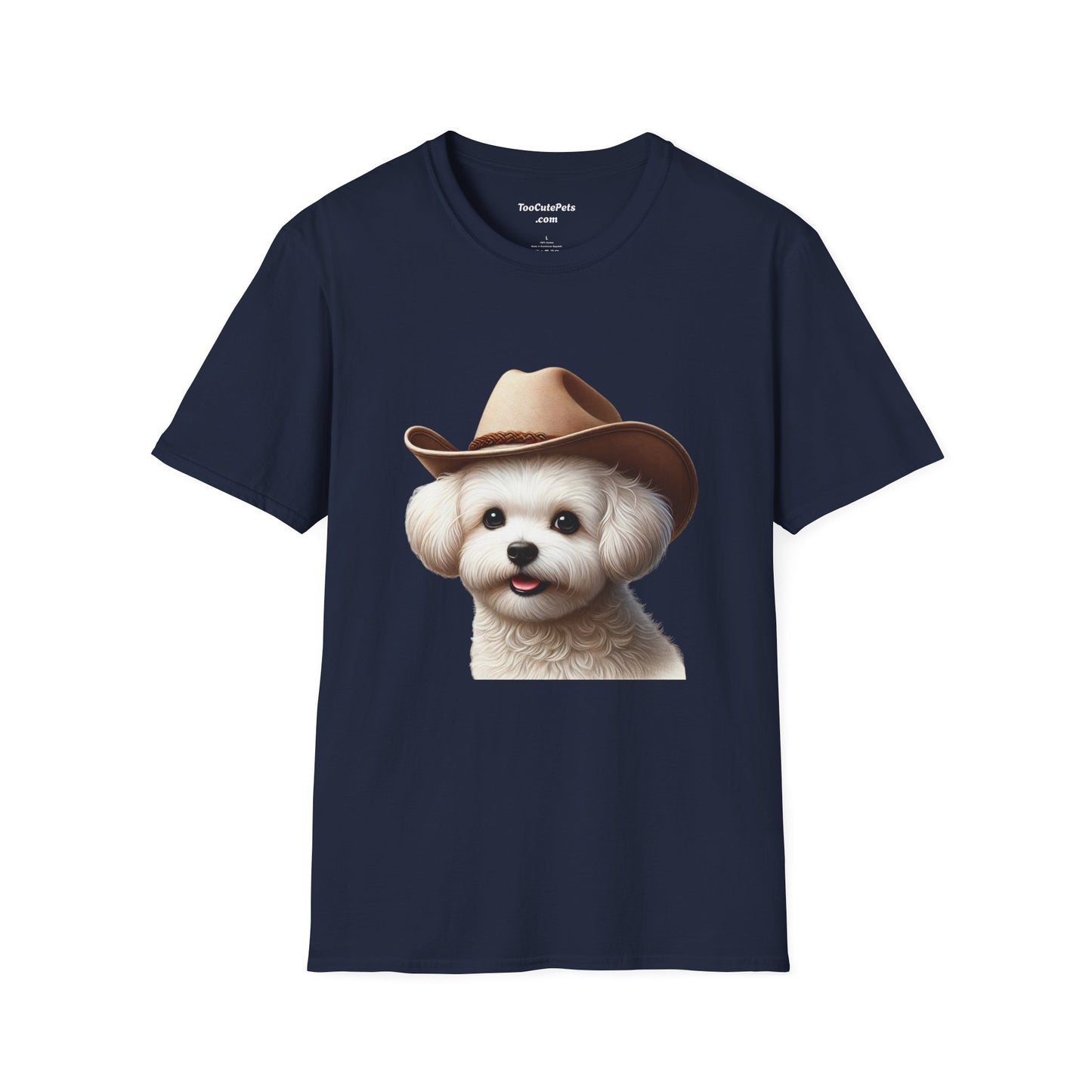 Cute Maltese Wearing Cowgirl Hat - Adult T-shirt - Too Cute Pets