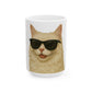 Cream Longhair Cat Wearing Sunglasses Ceramic Mug
