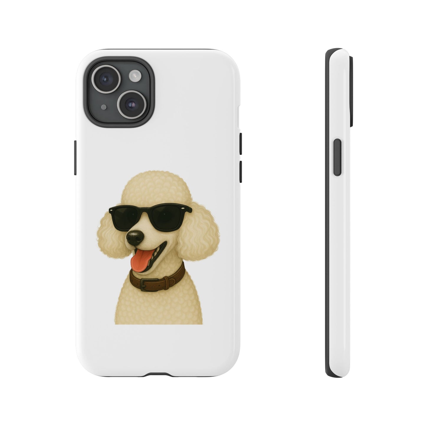 White Poodle Wearing Sunglasses - Tough Phone Case