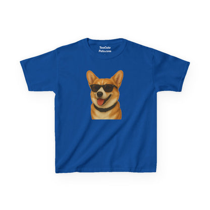 Pembroke Welsh Corgi Wearing Sunglasses - Kids Tee