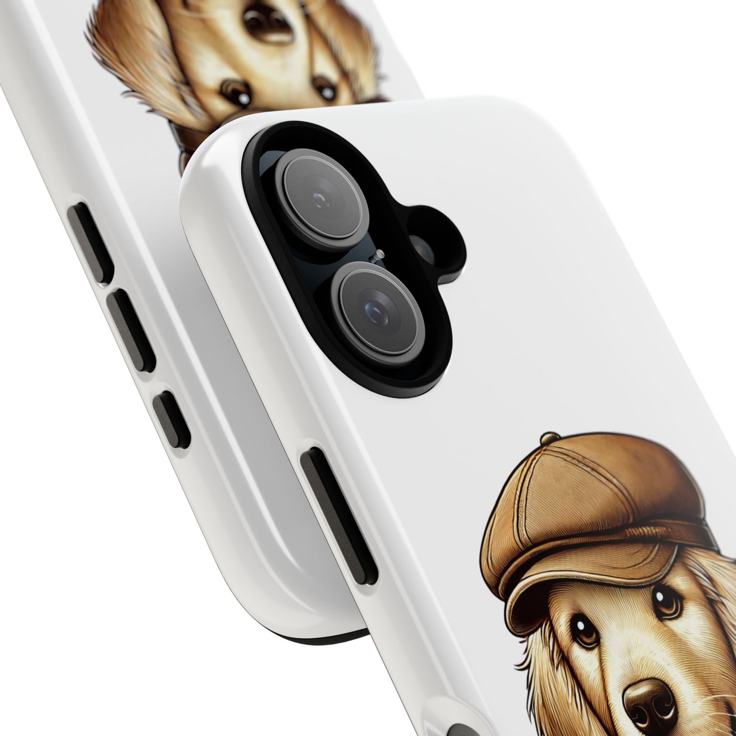Golden Retriever Wearing a Newsboy Cap - Tough Phone Case