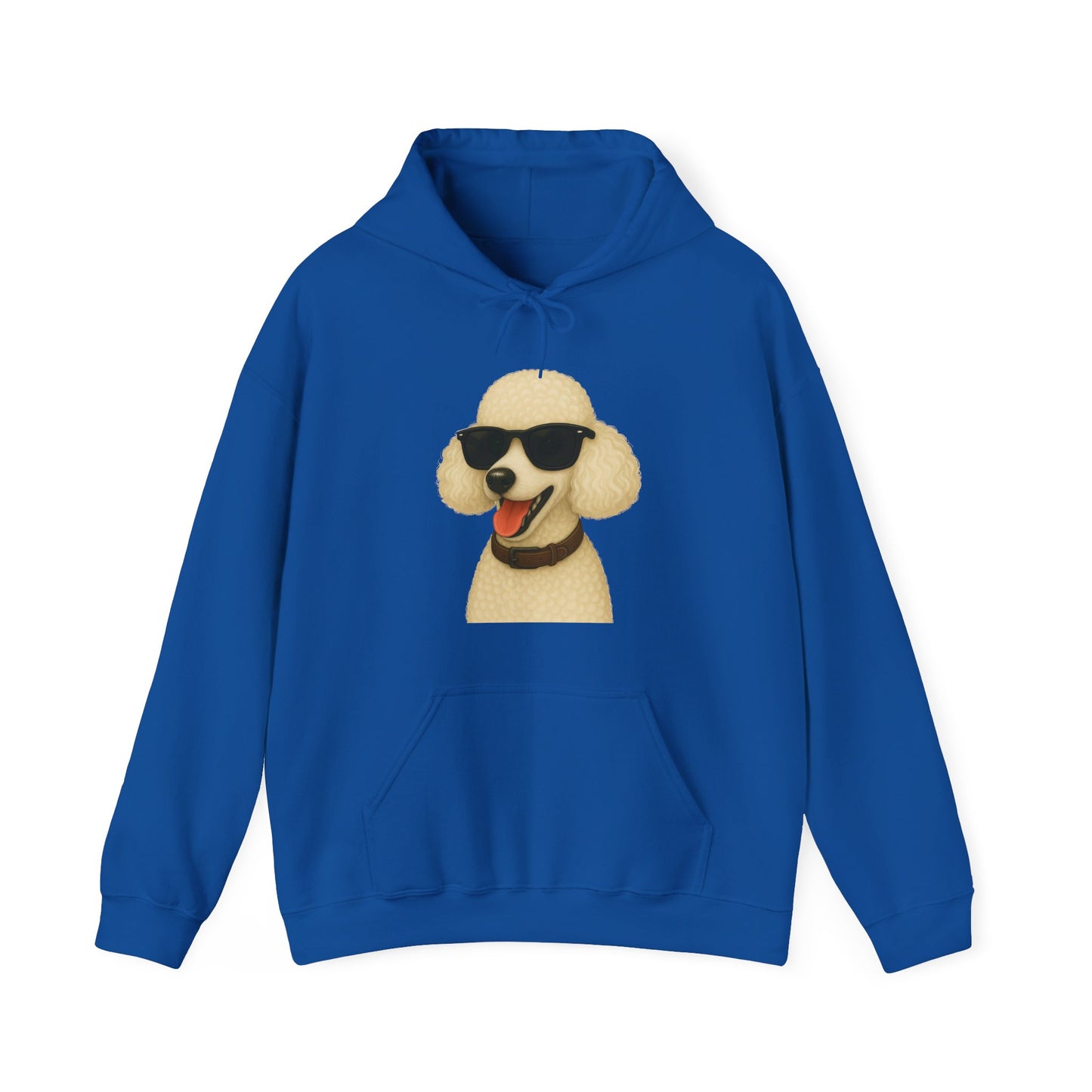 White Poodle Wearing Sunglasses - Adult Hoodie