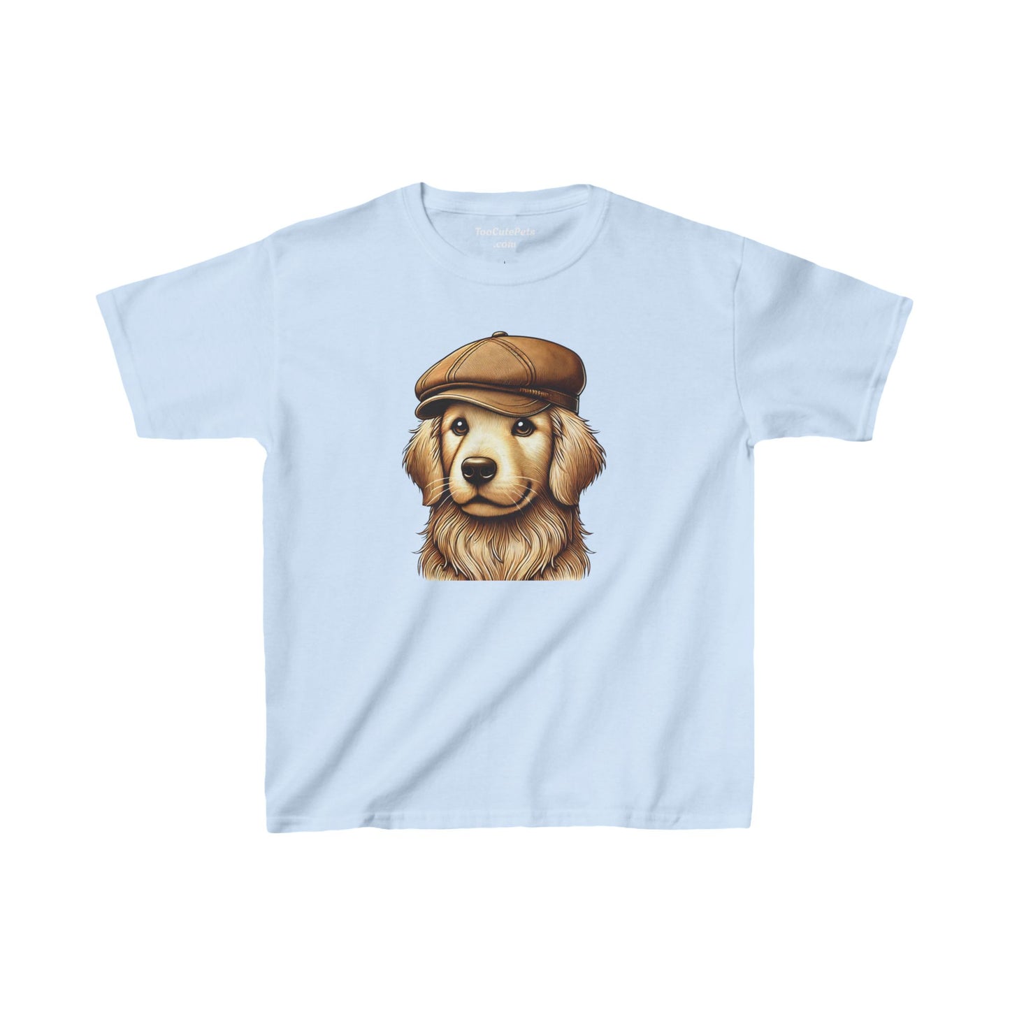 Golden Retriever With Newsboy Hat - Youth T-Shirt  - Too Cute Pets