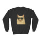 Cream Longhair Cat Wearing Sunglasses - Youth Crewneck Sweatshirt