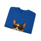 Calico Shorthair Cat Wearing Sunglasses - Adult Crewneck Sweatshirt