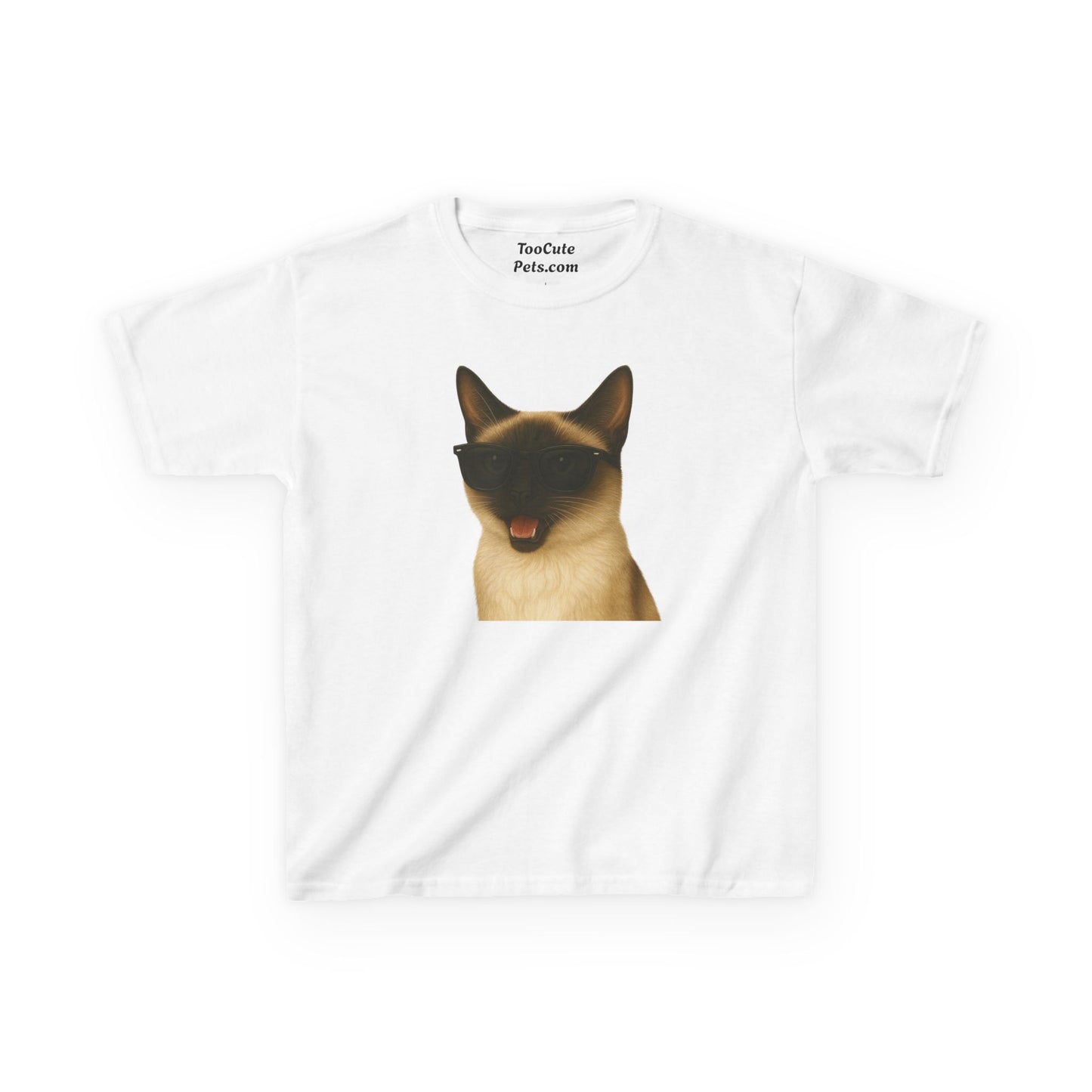 Siamese Cat Wearing Sunglasses Kids Tee