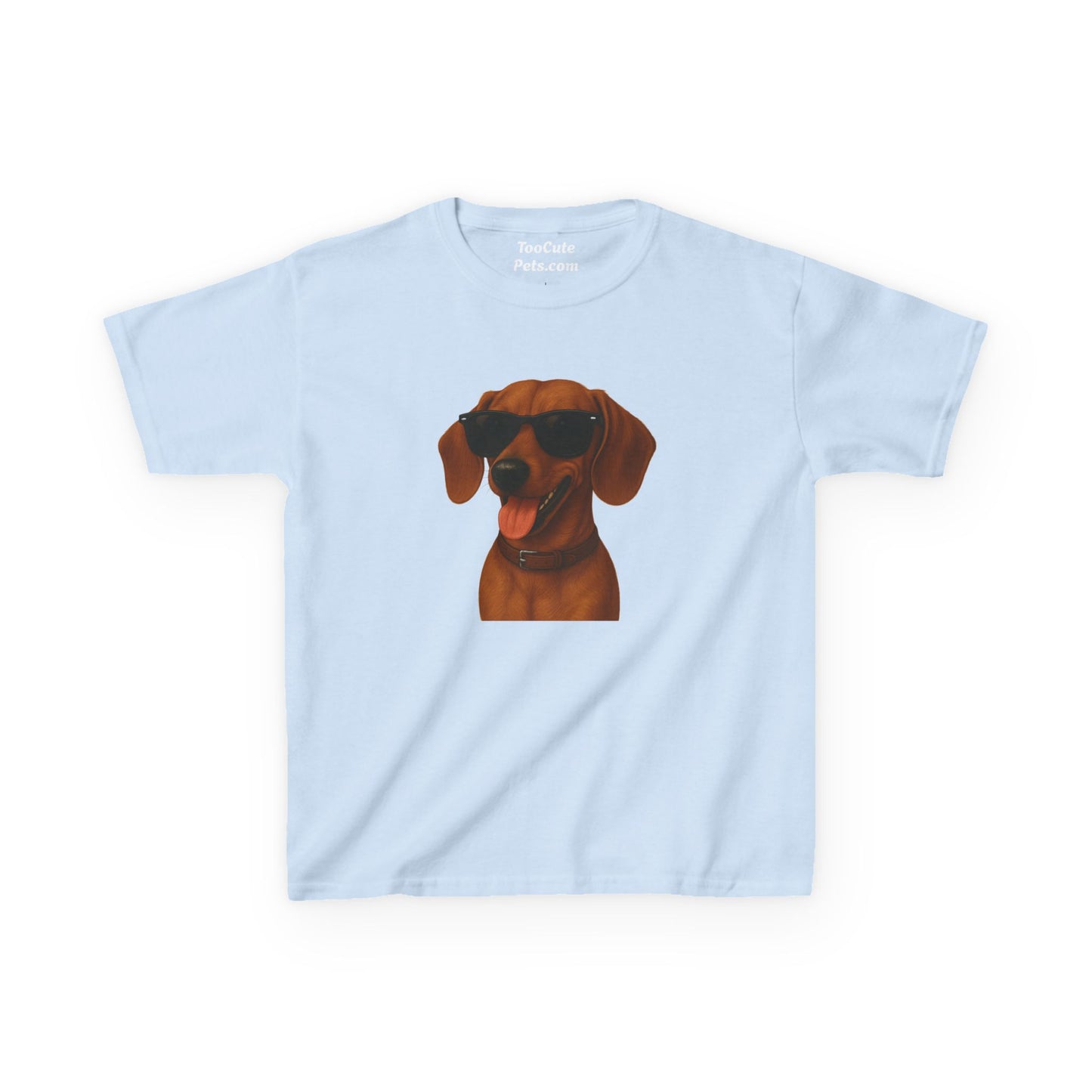 Kids Tee with Dachshund Wearing Sunglasses