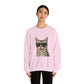 American Shorthair Silver Tabby Wearing Sunglasses - Adult Crewneck Sweatshirt
