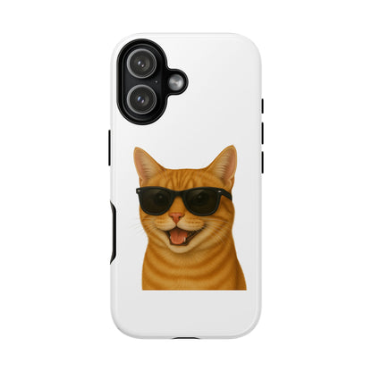 Orange Tabby Cat Wearing Sunglasses - Tough Phone Case