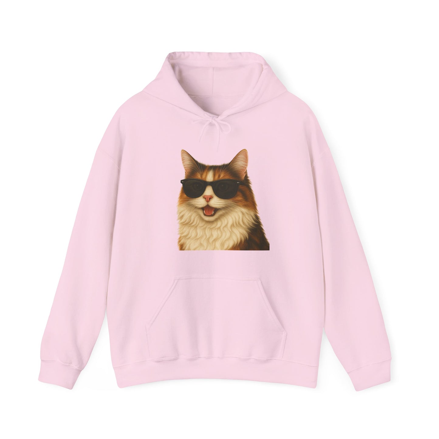 Calico Cat Wearing Sunglasses - Adult Hoodie