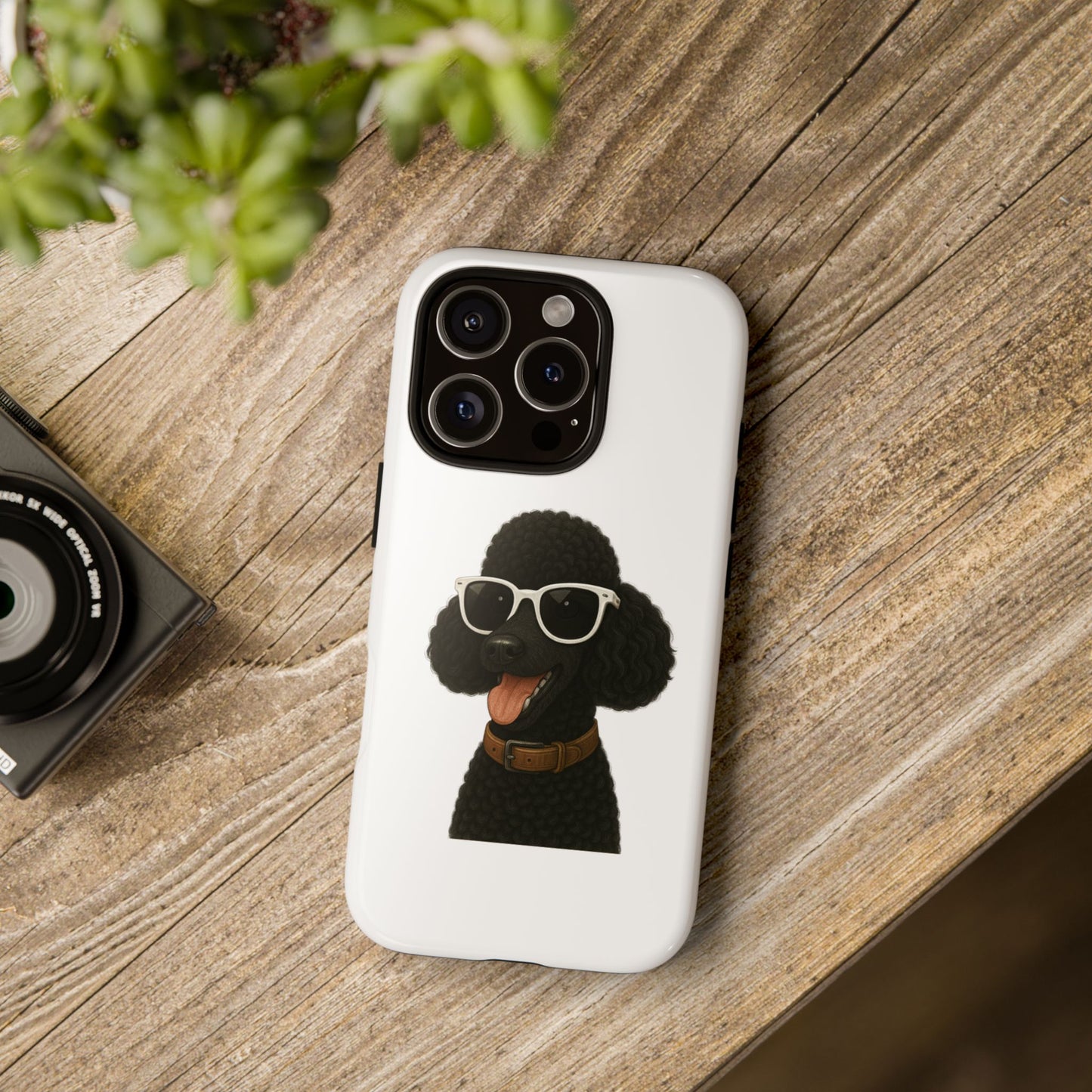 Black Poodle Wearing Sunglasses - Tough Phone Case
