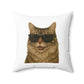 Siberian Cat Wearing Sunglasses - Throw Pillow