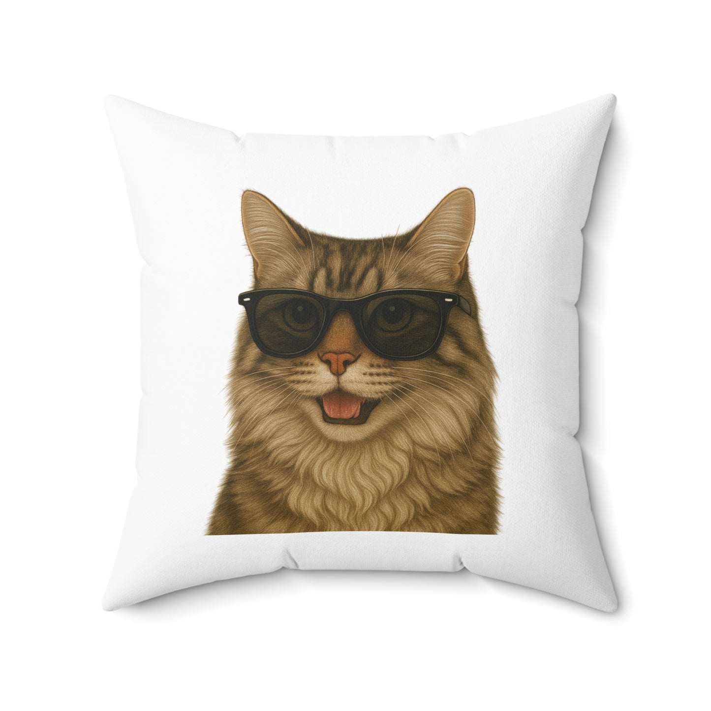Siberian Cat Wearing Sunglasses - Throw Pillow