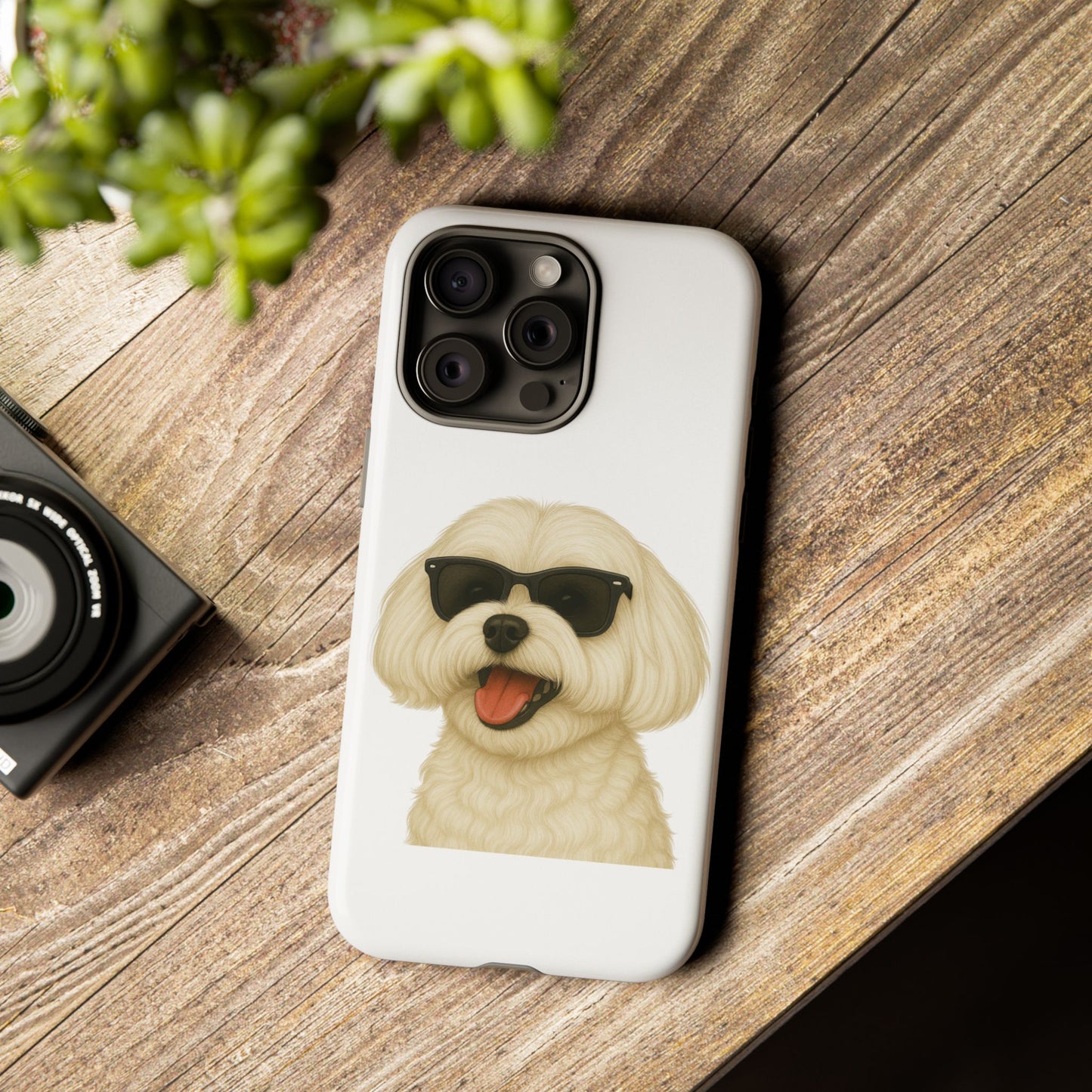 Maltese Wearing Sunglasses - Tough Phone Case