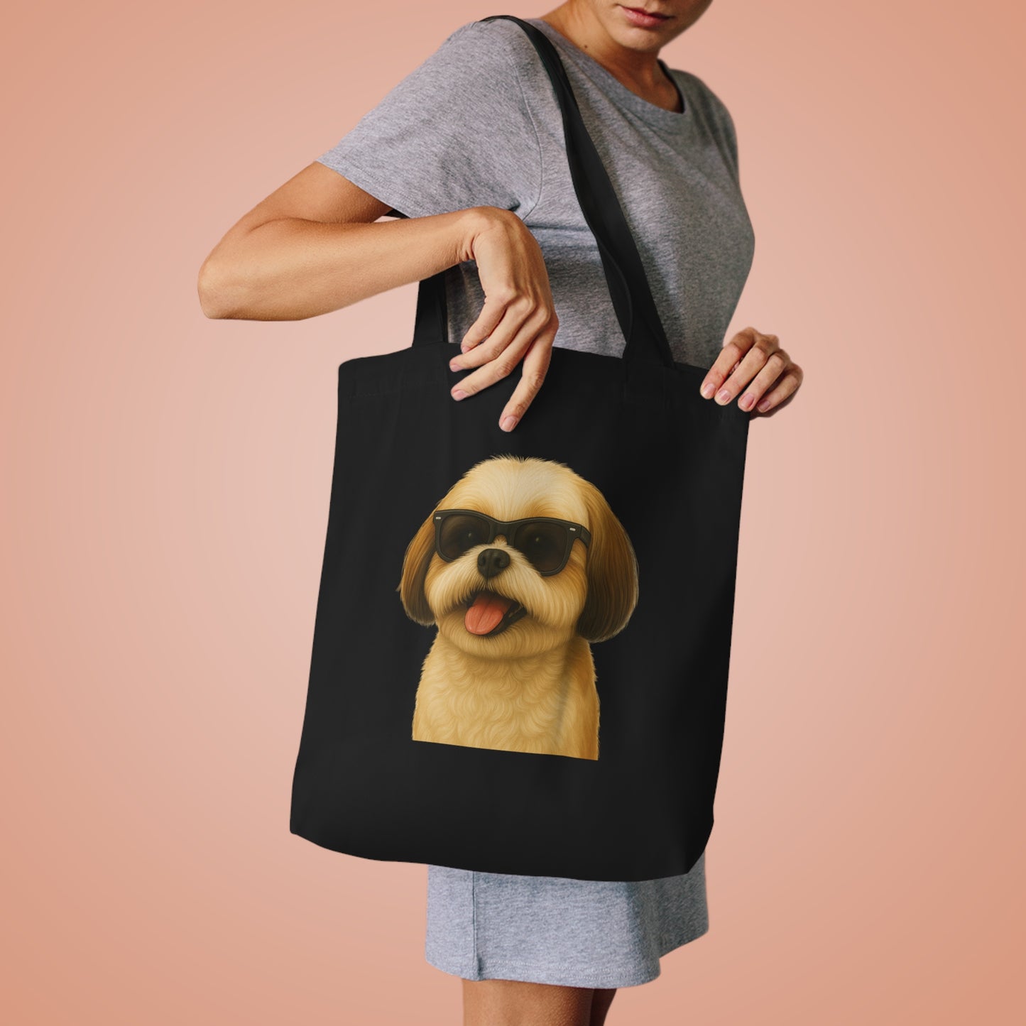 Shih Tzu Wearing Sunglasses Cotton Tote Bag