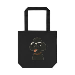 Black Poodle Wearing Sunglasses Cotton Tote Bag