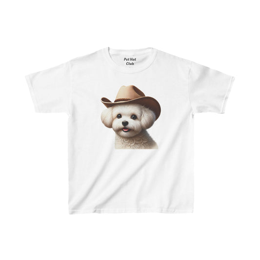 Maltese Wearing Cowboy Hat Youth T-Shirt - Too Cute Pets