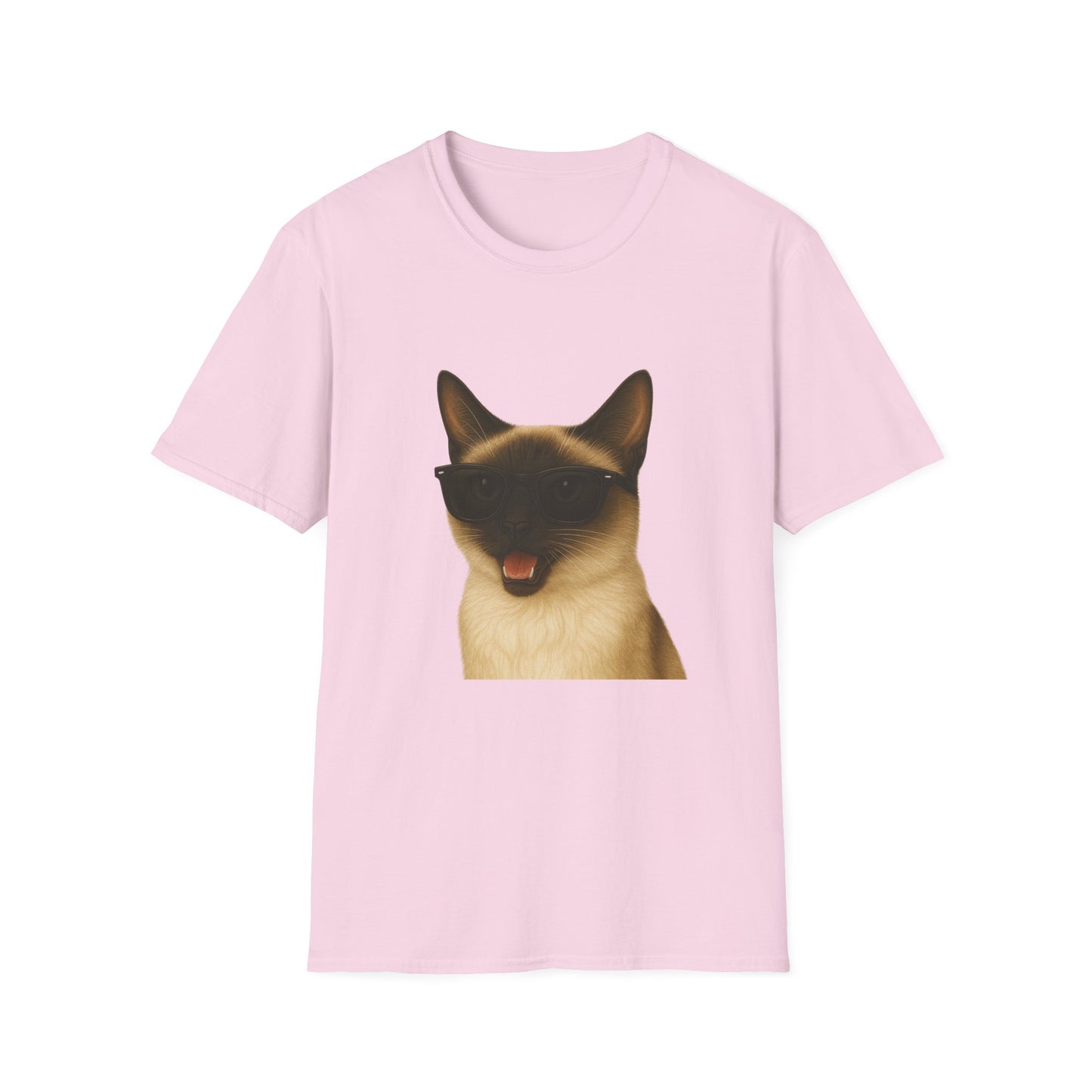 Siamese Cat Wearing Sunglasses - Adult T-Shirt