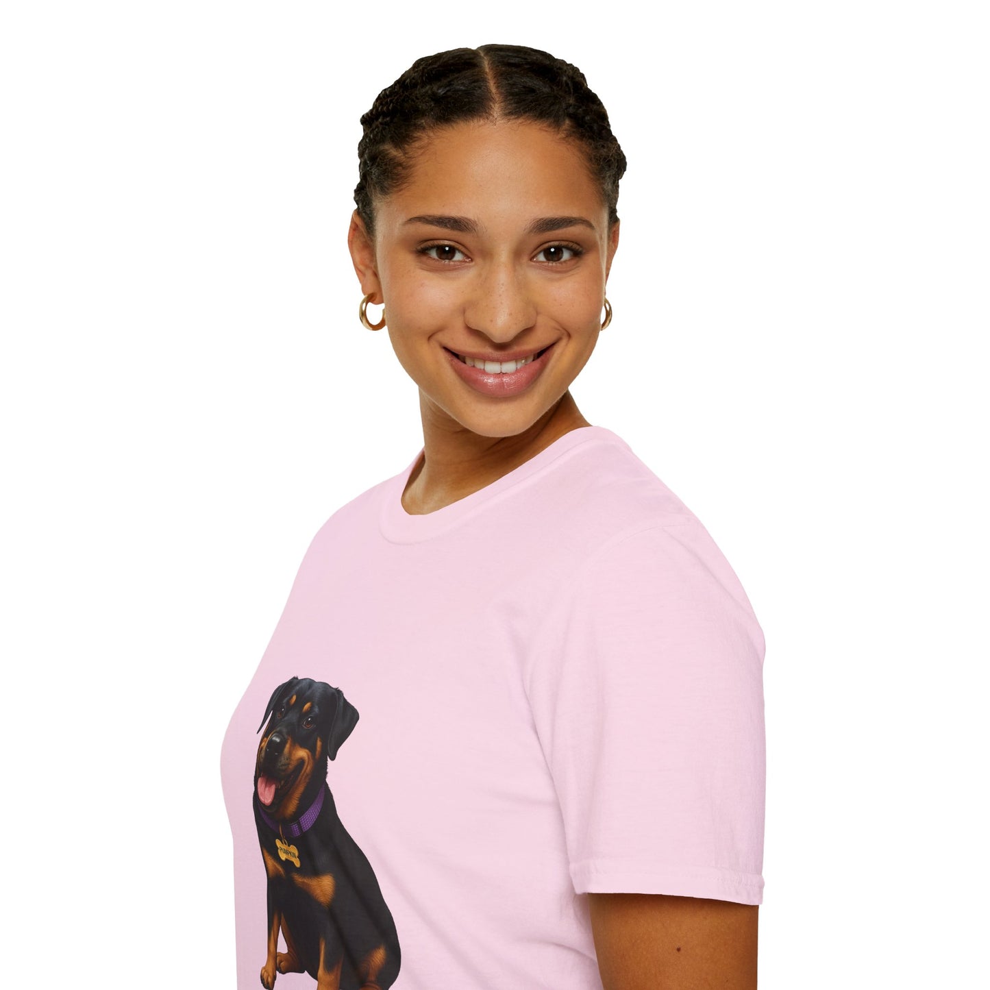 Dog Lover Unisex T-Shirt featuring Lab and Rottweiler Mix 'Pumpkin' by Too Cute Pets