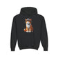 Tabby Kitten With Fedora Hat - Hooded Youth Sweatshirt - Too Cute Pets