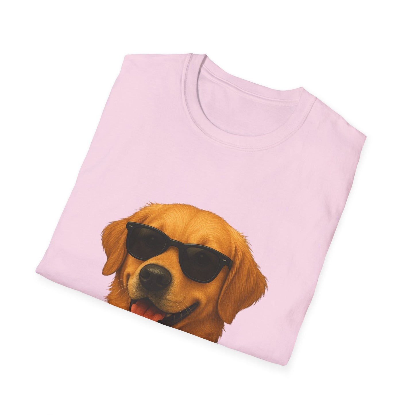 Golden Retriever Wearing Sunglasses - Adult T-Shirt