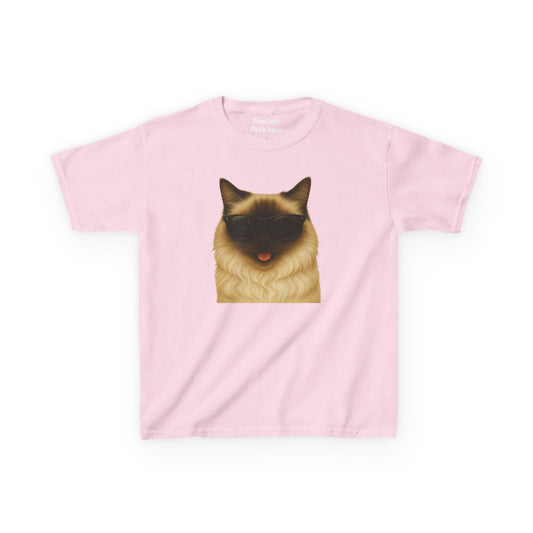 Ragdoll Cat Wearing Sunglasses Kids Tee