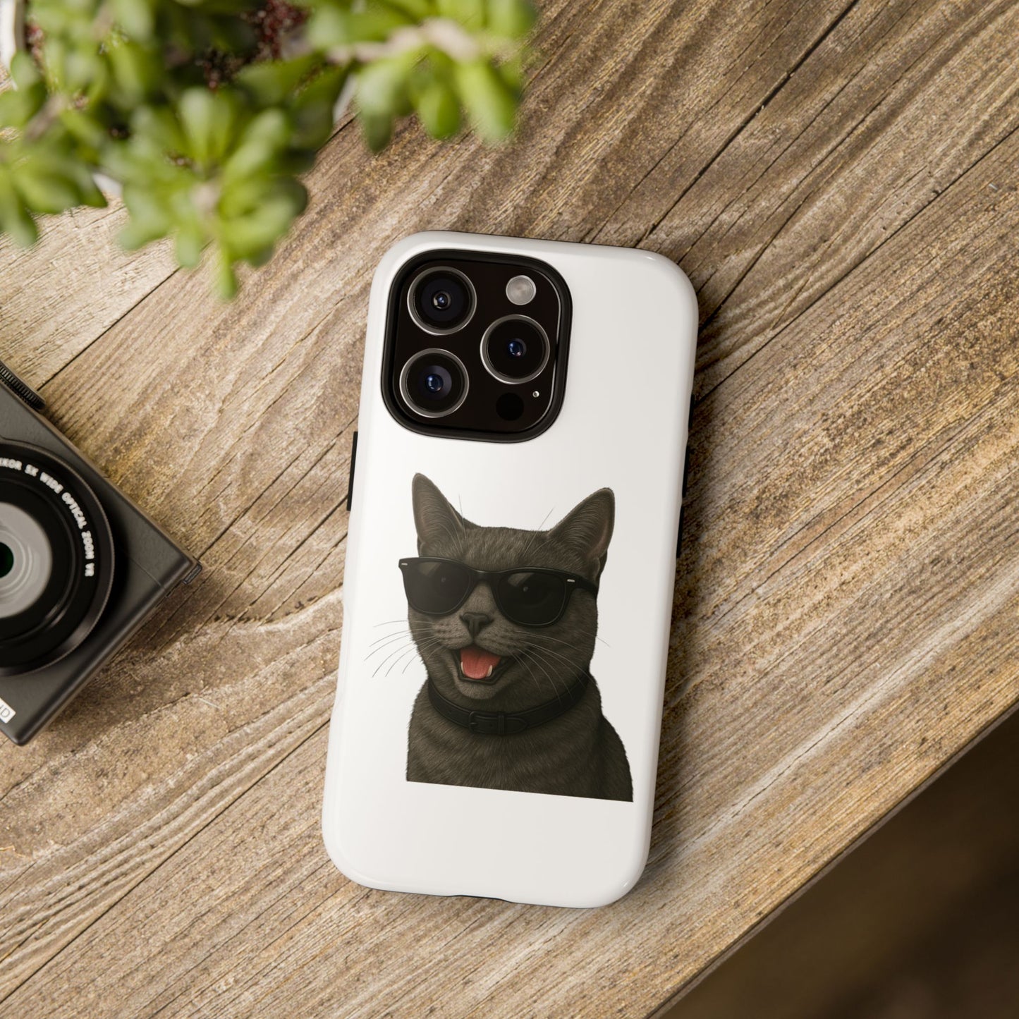 Gray Cat Wearing Sunglasses - Tough Phone Case