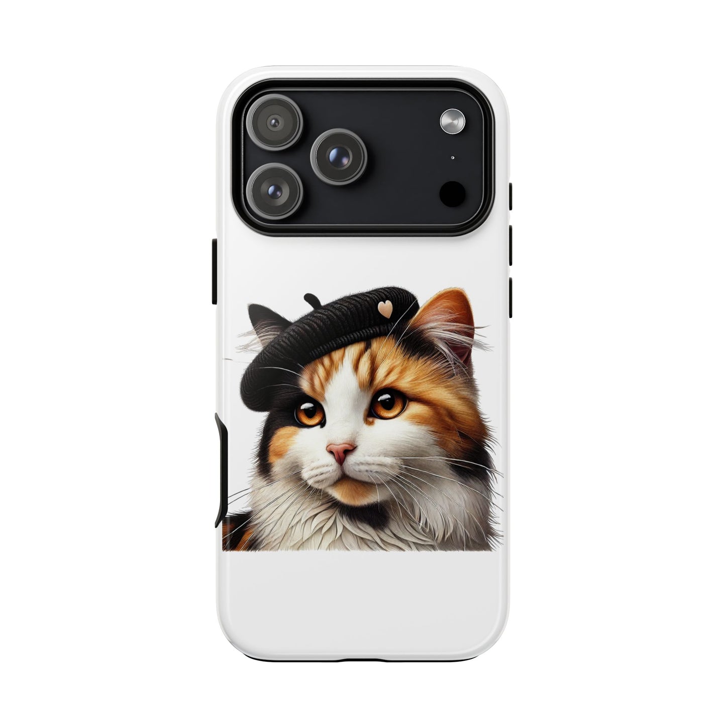 Calico Cat Wearing a Beret - Tough Phone Case