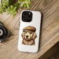Golden Retriever Wearing a Newsboy Cap - Tough Phone Case