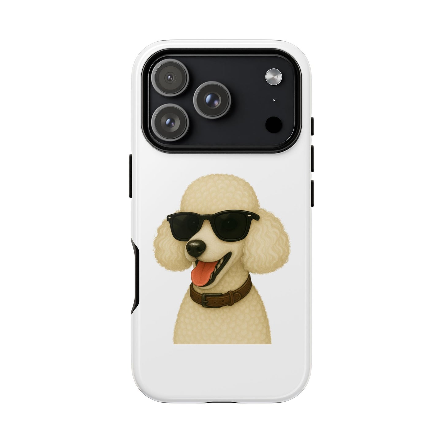 White Poodle Wearing Sunglasses - Tough Phone Case