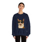 Calico Shorthair Cat Wearing Sunglasses - Adult Crewneck Sweatshirt