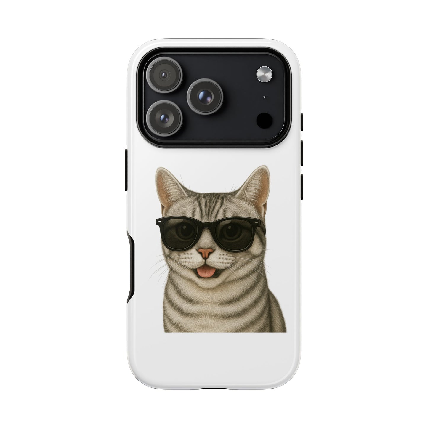 American Shorthair Silver Tabby Wearing Sunglasses - Tough Phone Case