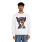 Cute Basenji Pup Wearing Tweed Flat Cap- Adult Crewneck Sweatshirt - Too Cute Pets