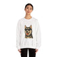Siberian Husky Wearing Sunglasses - Adult Crewneck Sweatshirt